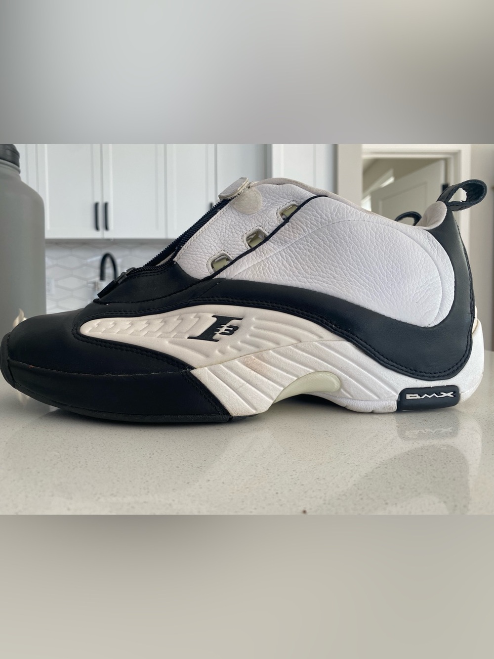 Iverson Reebok Black & White DMX Athletic Sneakers